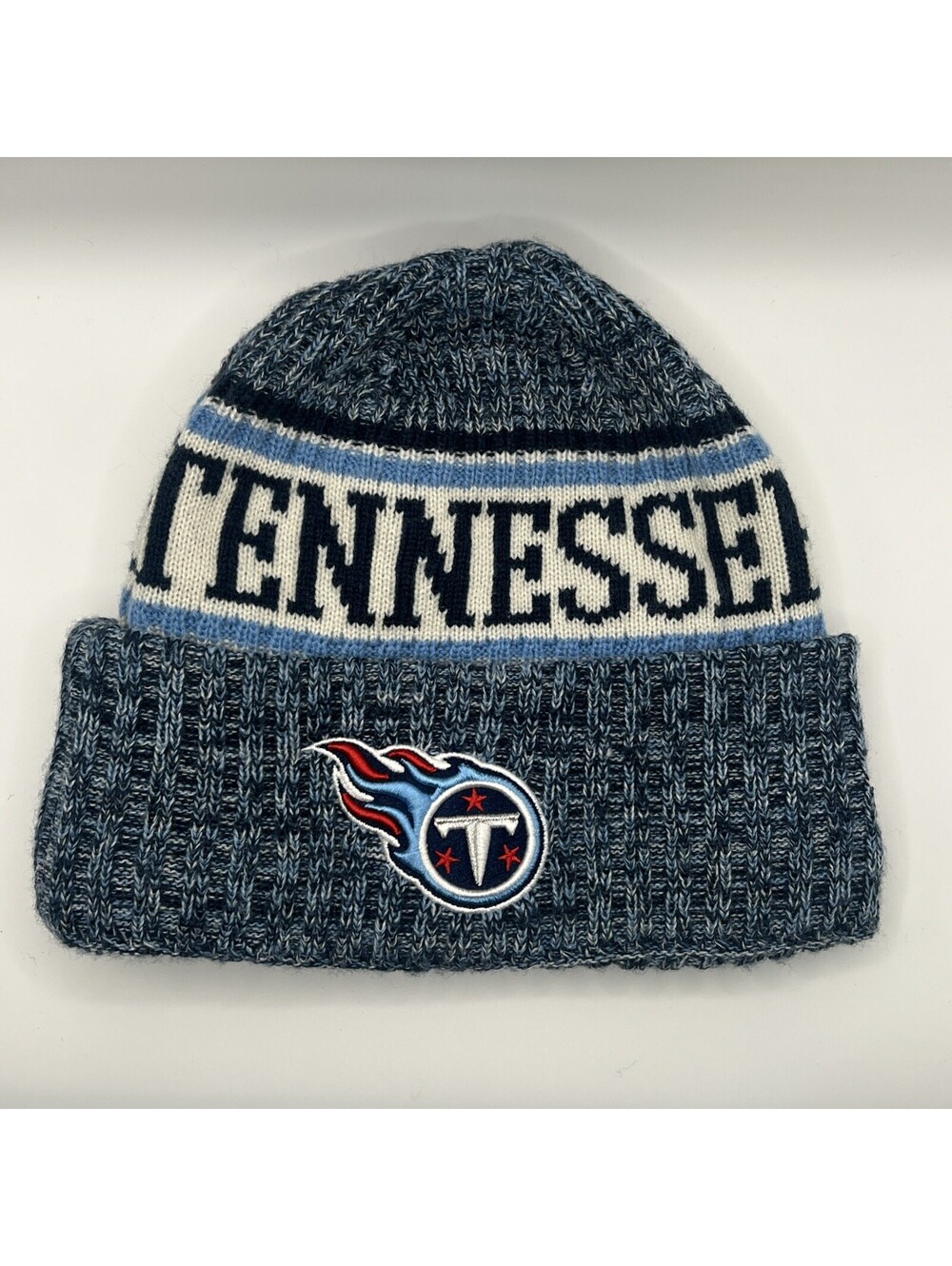 Authentic New Era Tennessee Titans On Field Sport Knit Beanie No Pom Pom